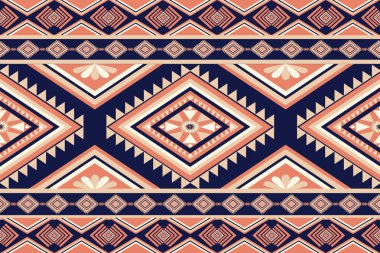 Güzel Etnik Örnekler Nakışı. Klasik kabile Navajo Geleneksel Geometrik Sanatı Aztek renginde. Duvar kağıdı, doku, tekstil, kumaş, giysi, ambalaj, batik, sarong için tasarım.