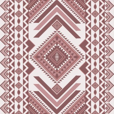 Klasik etnik kalıplar, kusursuz arka plan nakışı. Kabile Navajo geleneksel geometrik sanat Aztek renklidir. Duvar kağıdı, doku, tekstil, kumaş, giysi, ambalaj, batik, sarong için tasarım.