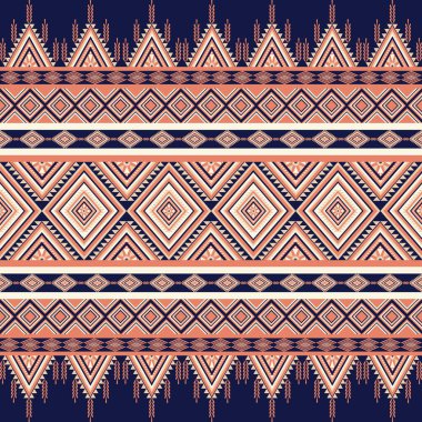 Parlak Etnik Örnekler Nakış kusursuz. Klasik kabile Navajo Geleneksel Geometrik Sanatı Aztek. Duvar kağıdı, doku, tekstil, kumaş, giysi, ambalaj, batik, sarong için tasarım.