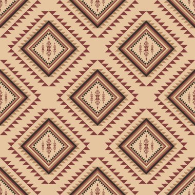 Klasik etnik kalıplar, kusursuz arka plan nakışı. Kabile Navajo geleneksel geometrik sanat Aztek renklidir. Duvar kağıdı, doku, tekstil, kumaş, giysi, ambalaj, batik, sarong için tasarım.