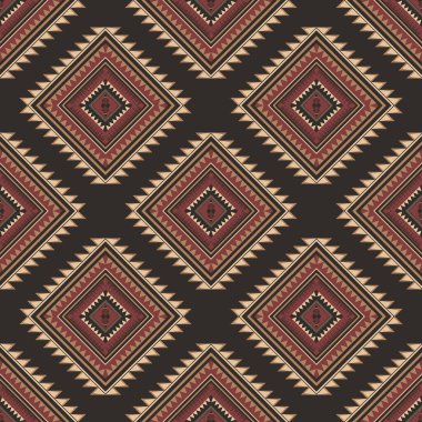 Klasik soyut kabile geometrik dikişsiz etnik model. Yerli kumaş geleneksel nakış arkaplanı. Kumaş, sanat, duvar kağıdı, tekstil, ambalaj için tasarım. - Vektör, İllüstrasyon.