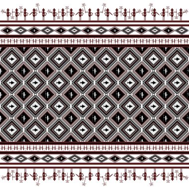 Klasik geometrik balık desenli dikişsiz arka plan. Duvar kağıdı, giysi, tekstil, ambalaj, yastık ve ev dekorasyonu için Retro dekoratif el çizim vektörü tasarımı ögesi.