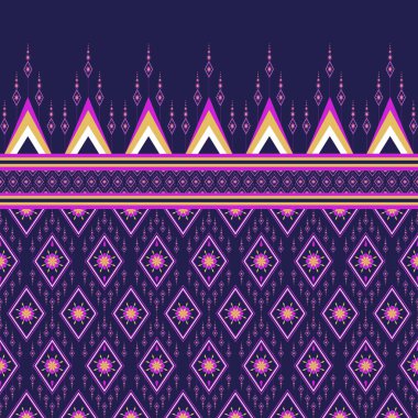 Illustration of seamless hand drawing vintage Ethnic abstract ikat art. Native geometric fabric ethnic pattern. Oriental background, Design for fabric, curtain, carpet, wallpaper, wrapping paper. clipart