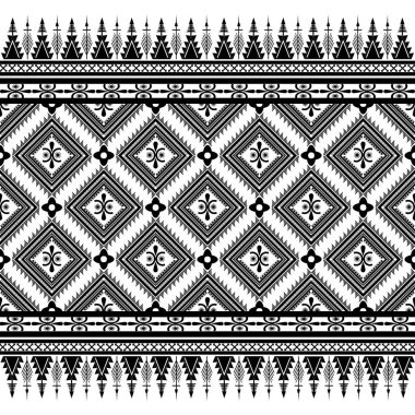 Klasik tek renkli geometrik soyut kabile deseni. Beyaz arka planda yerli Navajo Etnik Geleneksel Aztek. Baskı, giysi, duvar kağıdı, kumaş, tekstil, ambalaj kağıdı için nakış tasarımı.