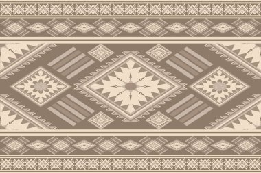 Klasik kumaş geometrik kabile modeli. Güneybatı Aztek Navajo deseni. Geleneksel, kusursuz etnik Ikat. Tekstil, baskı, duvar kağıdı, ambalaj, giysi, batik, sargı için tasarım vektörü.