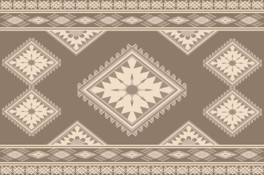 Klasik kumaş geometrik kabile modeli. Güneybatı Aztek Navajo deseni. Geleneksel, kusursuz etnik Ikat. Tekstil, baskı, duvar kağıdı, ambalaj, giysi, batik, sargı için tasarım vektörü.