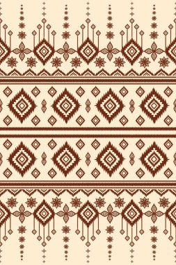 Klasik Geometrik Soyut Etnik Şablon Sanatı. Geleneksel Ikat desensiz ipeği. Navajo yerlisi. Batik Sarong 'un duvar kağıdı ambalajı için tasarlanmış. Vektör İllüstrasyonu