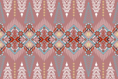 Klasik, kusursuz kabile geçmişi. Parlak renkli etnik desenler nakış. Geleneksel Navajo geometrik baskı sanatı Aztek. Duvar kağıdı, yastık, tekstil, kumaş, halk, sarong için tasarım