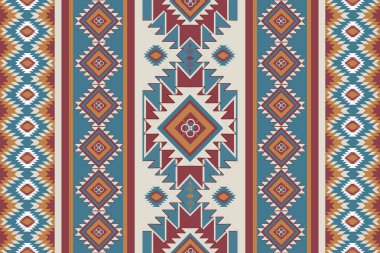 Yerel klasik soyut Amerikan Etnik modeli. Yerli kabile süsü kusursuz. Arka plan, giysi, tekstil, duvar kağıdı, ambalaj için Aztek geometrik navajo nakış deseni tasarımı