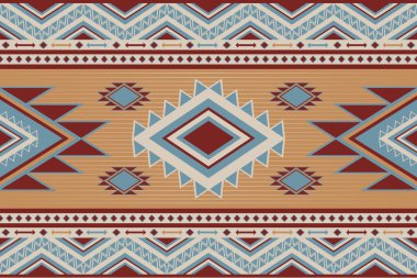 Yerel klasik soyut Amerikan Etnik modeli. Yerli kabile süsü kusursuz. Arka plan, giysi, tekstil, duvar kağıdı, ambalaj için Aztek geometrik navajo nakış deseni tasarımı