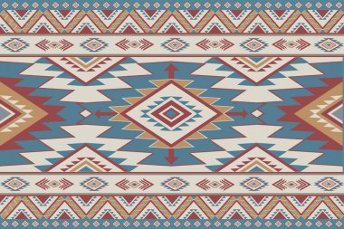 Yerel soyut Amerikan Etnik modeli. Yerli kabile süsü kusursuz. Arka plan, giysi, tekstil, duvar kağıdı, ambalaj için Aztek geometrik navajo nakış deseni tasarımı