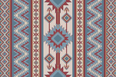 Klasik soyut Amerikan Etnik modeli. Yerli kabile süsü kusursuz. Arka plan, giysi, tekstil, duvar kağıdı, ambalaj için Aztek geometrik navajo nakış deseni tasarımı