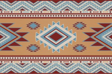 Yerel klasik soyut Amerikan Etnik modeli. Yerli kabile süsü kusursuz. Arka plan, giysi, tekstil, duvar kağıdı, ambalaj için Aztek geometrik navajo nakış deseni tasarımı