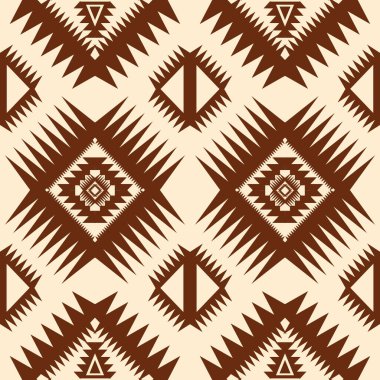 Kusursuz bir şablon. Geometrik etnik oryantal soyut arka plan, halk nakışı tekstil tarzı. Nakış Aztek stili. Arkaplan, duvar kağıdı, kumaş, giysi için tasarım