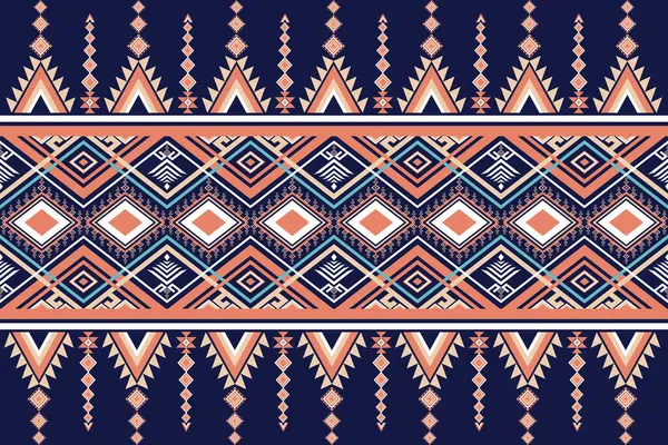 Geometrik soyut, pürüzsüz etnik model. Geometrik oryantal kabile mavi arka plan halk nakışı Navajo tekstil tarzı. Nakış Aztek stili. Duvar kağıdı, Batik, giysi, Sarong için tasarım