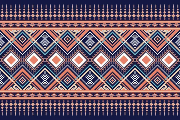 Retro geometrik soyut, pürüzsüz etnik model. Geometrik oryantal kabile mavi arka plan halk nakışı Navajo tekstil tarzı. Nakış Aztek stili. Duvar kağıdı, Batik, giysi, Sarong için tasarım