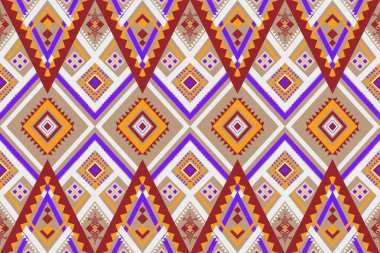 Yerli soyut geometrik güzel renkli Etnik desen. Kusursuz bir kabile geçmişi var. Aztek halk nakışları. Geleneksel Afrika çizgileri. Halı için tasarım; kapaklar; duvar kağıdı; ambalaj; kumaş