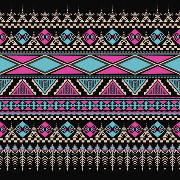 Yerli soyut etnik geometrik güzel renk deseni. Kusursuz bir kabile geçmişi var. Aztek halk nakışları. Geleneksel Afrika çizgileri. Halı, kapak, duvar kağıdı, ambalaj, kumaş için tasarım