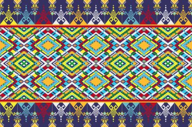 Klasik soyut geometrik etnik model. Aztek kumaş ev dekorasyonu geleneksel nakış desenli dikişsiz arka plan. Kumaş, sanat, duvar kağıdı, tekstil, ambalaj için tasarım. Vektör İllüstrasyonu