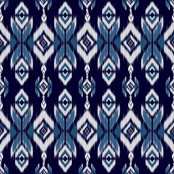 Geleneksel soyut geometrik Ikat deseni pürüzsüz. Etnik Aztek, Kızılderili kabilesi ve Afrika yerli tekstili. Arkaplan soyut folklor süslemesi işlemeli arka plan. Vektör illüstrasyonu