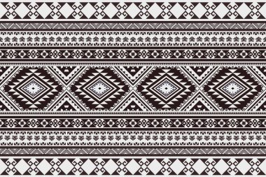 Siyah ve beyaz soyut geometrik etnik model. Aztek tarzı kusursuz bir kabile geçmişi var. Geleneksel nakış deseni. Giysi, kumaş, sanat, duvar kağıdı, tekstil, ambalaj tasarımı.