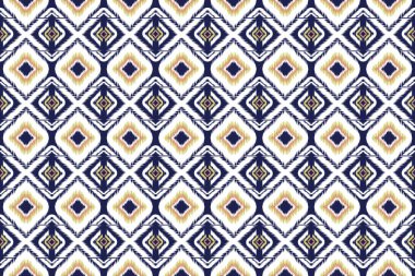 Element Soyut geometrik Ikat deseni pürüzsüz. Etnik Aztek, Kızılderili kabilesi ve Afrika yerli tekstili. Arkaplan soyut folklor süslemesi işlemeli arka plan. Vektör illüstrasyonu