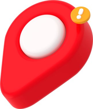 3d konum haritası pimi, GPS işaretleyici. Mobil uygulama ve web tasarımı için coğrafi konum ve navigasyon simgesi, seyahat işaretleyici bilgi ögesi, sunum şablonu, karikatür plastik stili illüstrasyon