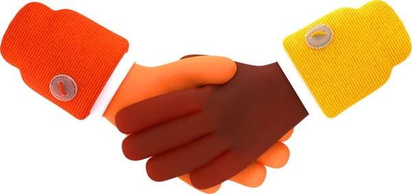 Renderować Ikonę Uścisku Dłoni Koncepcja Biznesowa Międzynarodowego Partnerstwa Różnorodności Współpracy — Zdjęcie stockowe