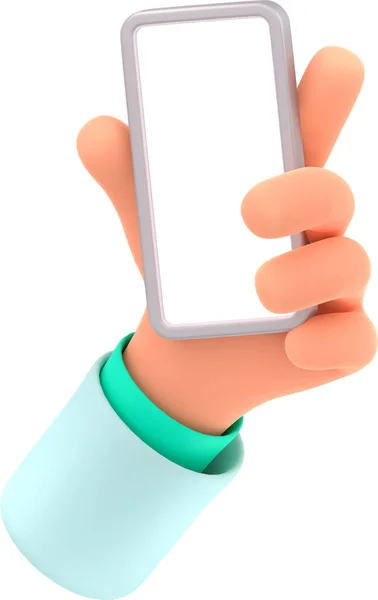 Ilustrace Ruky Lékaře Držící Smartphone Prázdnou Obrazovkou Izolovanou Bílém Pozadí — Stock fotografie