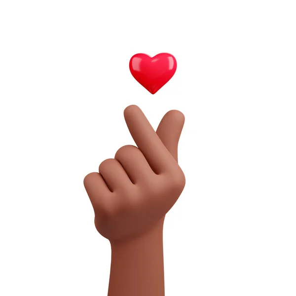 Иллюстрация Руки Красного Сердца Значок Изолирован Белом Фоне Любовь Доброта — стоковое фото