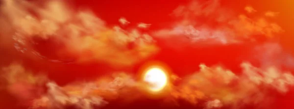Реалістичне Небо Заходу Сонця Заглядає Пухнастих Хмар Прекрасний Рай Природа — стоковий вектор