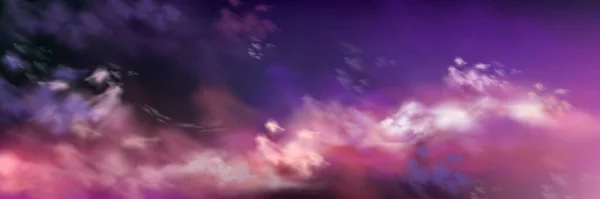 Violetti Vaaleanpunainen Taivas Realistinen Pilvi Rakenne Vektori Kuva Fantastic Sumuinen — vektorikuva