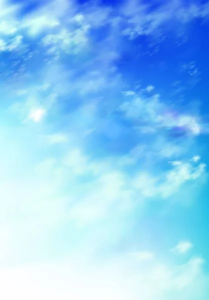 Реалістичне Небо Блакитне Небо Білими Якими Пухнастими Хмарами Абстрактний Природний — стоковий вектор