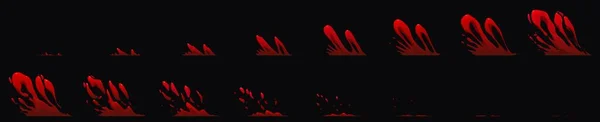 Blutspritzer Sprite Blatt Für Spiel Oder Animation Vektor Storyboard Der — Stockvektor