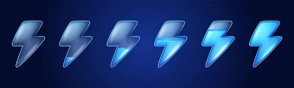 Lightnings Juego Llenar Puntuación Progreso Marco Animación Nivel Vacío Completo — Vector de stock