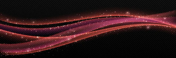 Світловий Ефект Рожева Хвиля Прозорому Фоні Чарівна Вихорка Скручується Сяючими — стоковий вектор