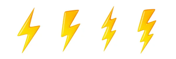 Рендеринг Вспышки Молнии Продажа Желтого Грома Грозовой Заряд Электричество Блиц — стоковое фото