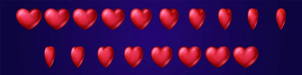 Червоне Серце Обертається Навколо Ігрової Анімації Послідовності Кадрів Спритного Аркуша — стоковий вектор