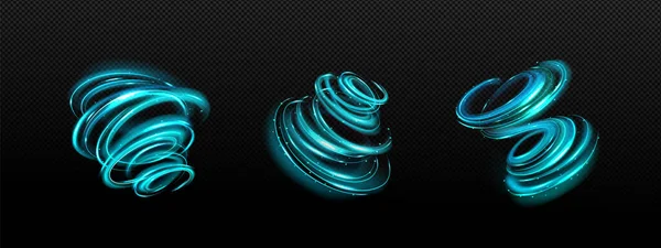 Abstract Blue Swirls Png Set Isolado Transparente Ilustração Vetorial Realista —  Vetores de Stock