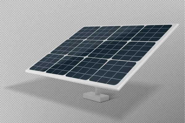 Realisztikus Fotovoltaikus Modul Elszigetelt Átlátszó Háttérrel Vektor Illusztrációja Napelem Alternatív — Stock Vector