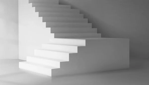 Realistische Weiße Treppenmockup Innenarchitektur Element Vektor Illustration Abstrakter Leerer Betontreppen — Stockvektor