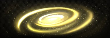 Galaksi arkaplanı ve uzayda nebula. Derin kainatın soyut çizimi, parlak ve parıltılı sihirli sarmal ışık bulutları şeffaf arka planda izole edilmiş vektör gerçekçi tasarımı