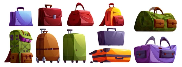 Reisegepäck Und Koffer Vektor Illustration Set Business Koffer Gepäck Und — Stockvektor