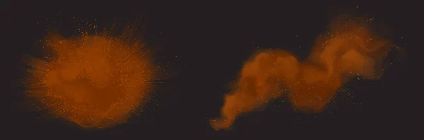 Какао Порошок Взрыв Кофе Всплеск Изолированный Вектор Темном Фоне Коричневая — стоковый вектор