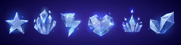 Kristal Oyun Tacı Kalp Yıldız Vektör Ikonu Hazır Zole Edilmiş — Stok Vektör