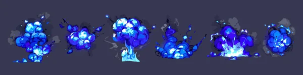 Μπλε Φωτιά Έκρηξη Animation Sprite Διάνυσμα Που Κιτ Κινουμένων Σχεδίων — Διανυσματικό Αρχείο