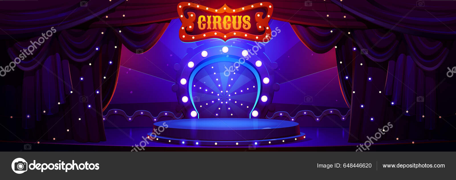 Background Circus Stage Red Theater Curtains Vintage Interior Circus Tent  Stock Vector by ©klyaksun 648446620