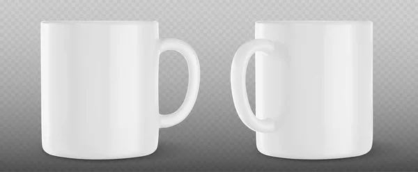 Vit Kopp Mockup Mall Design Eller Kaffe Porslin Mugg Med — Stock vektor