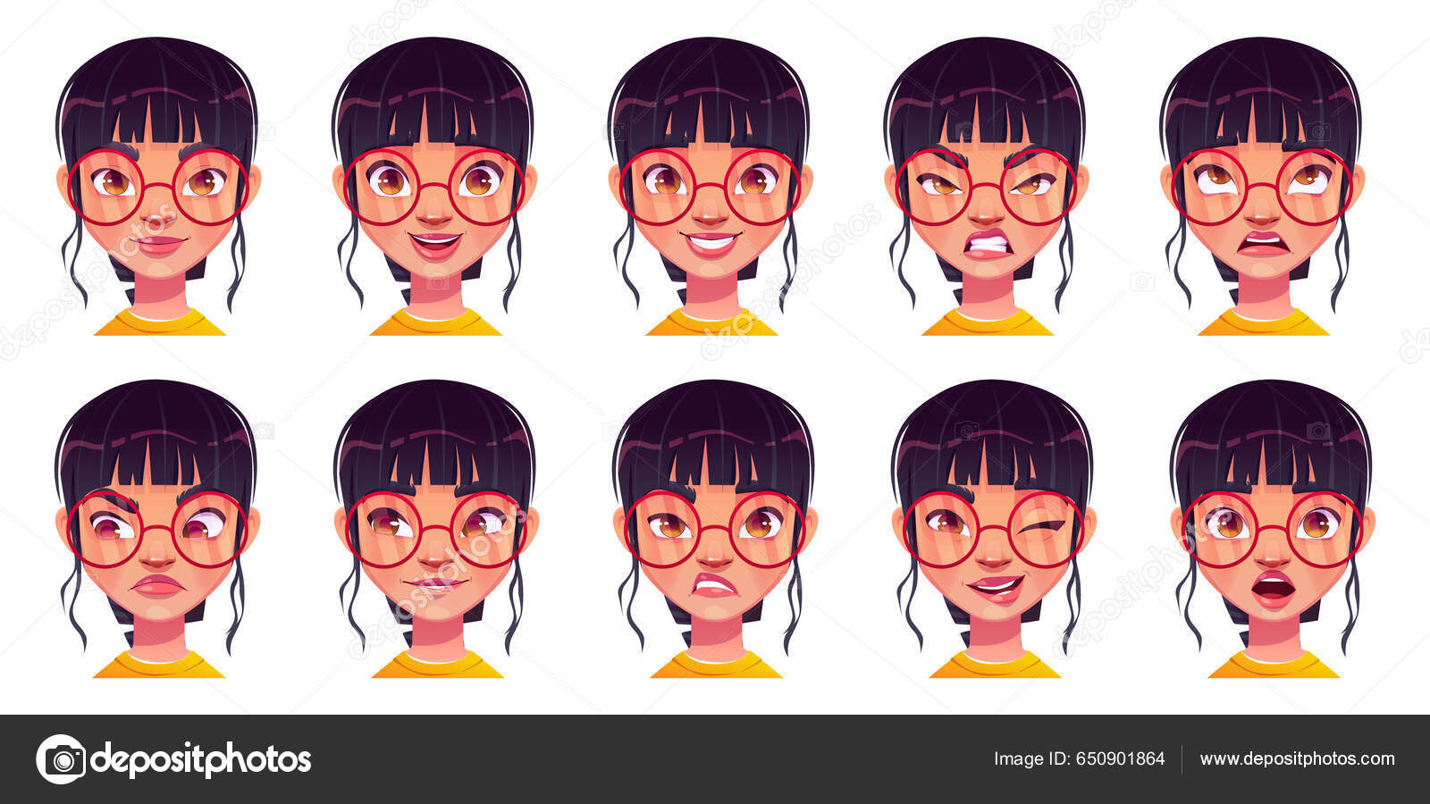 Perfil Ícone Feminino Emoção Avatar, Mulher Desenhos Animados