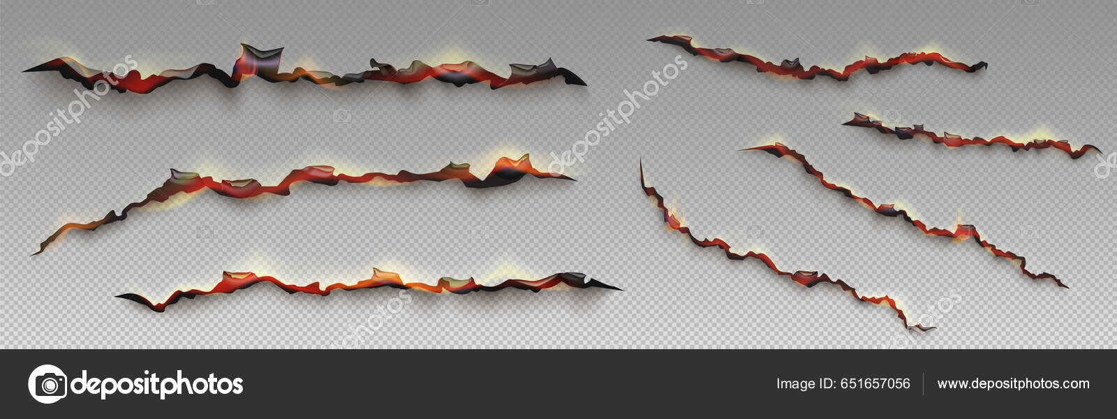 Oheň Spálených Papírových Okrajích Rámečky Efektem Hoření Žlutým Plamenem  Černým Stock Vector od © klyaksun 651657056
